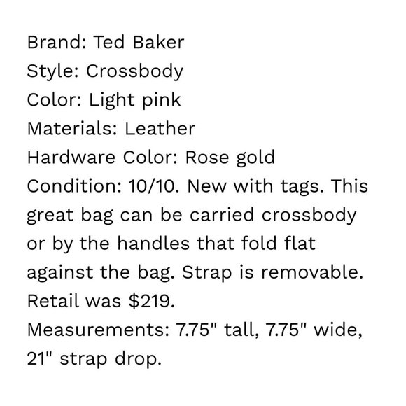 Ted Baker Maddie Stab Stitch Circle Leather Womens Light Pink Crossbody Bag NWT - Picture 11 of 11